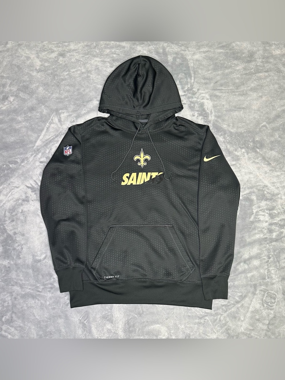 Nike Therma-Fit NFL New Orleans Saints Hoodie Sweatshirt Men's L Pullover
